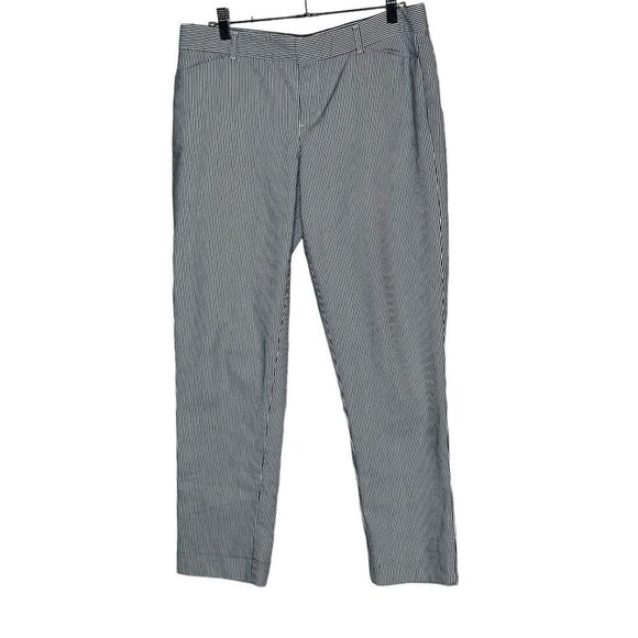Gap slim cropped blue and white striped ankle pants size 8 tall - Picture 1 of 8